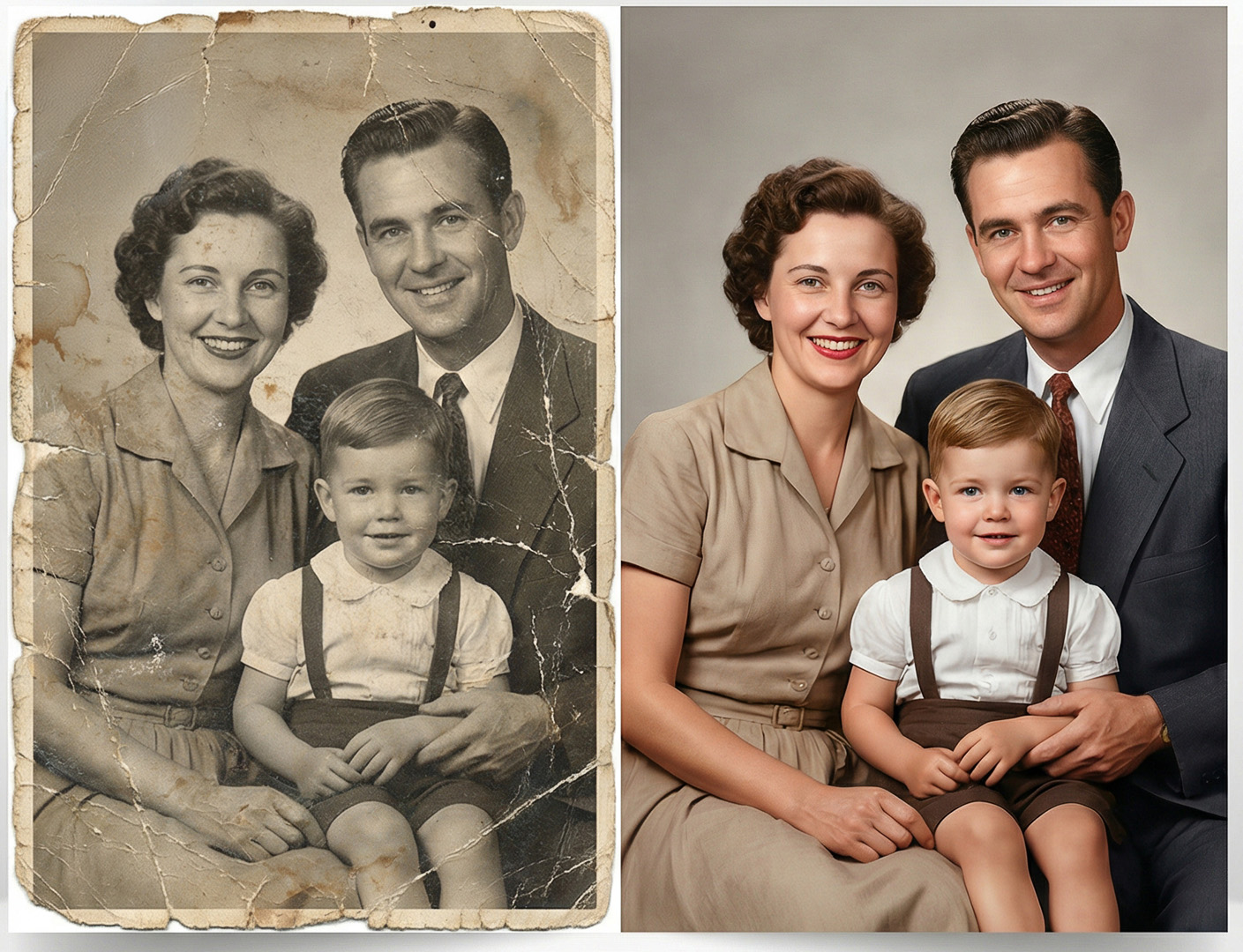 Odnawianie i kolorowanie zdjęć - Przed i Po